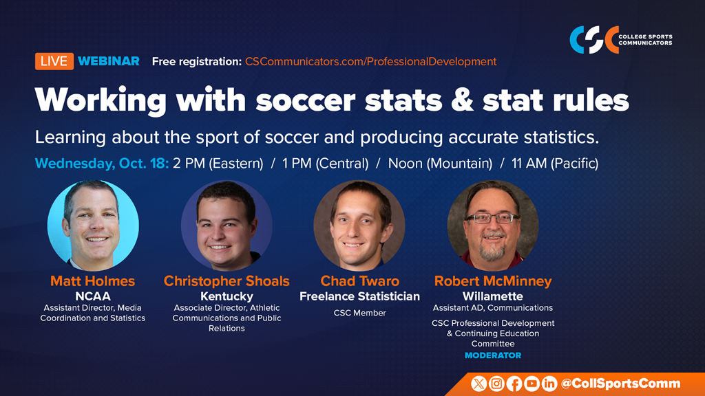 Free Live Webinar: Working with soccer statistics & stat rules — Oct. 18 at 2 PM (ET)